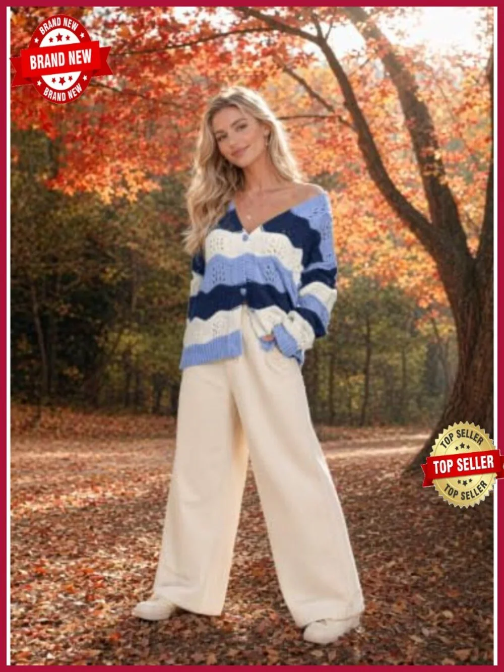 Oversized Chunky Knit Cardigan with Heart Buttons